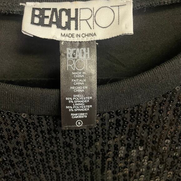 Beach Riot Mirabel Sequin Mini Dress in Black Midnight Sparkle Womens Size Small - Picture 5 of 6